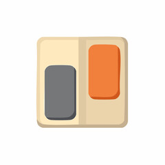 Retro Control Panel with Rectangular Buttons Gray and Orange Tones
