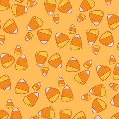 Candy Corn Pattern on Orange Background