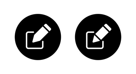 Edit pencil icon. Write and compose symbol in black circle