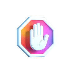 Obraz premium Modern stop sign with hand symbol conveys caution and clear boundaries