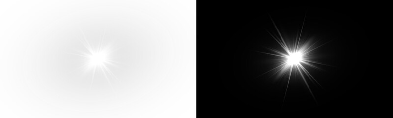 Bright sunlight with star shine flare overlay background