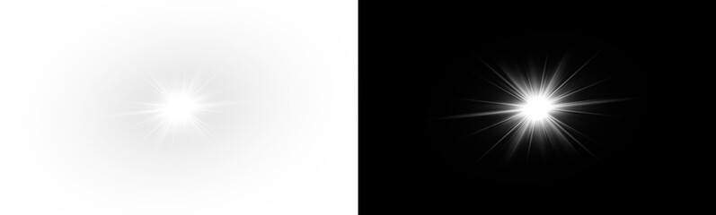 Bright sunlight with star shine flare overlay background