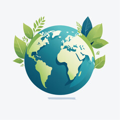 Fototapeta premium Illustration vectorielle écologique de la Terre durable