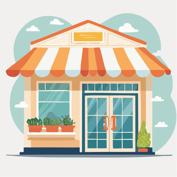 Illustration vectorielle d&rsquo;une boutique moderne sans enseigne