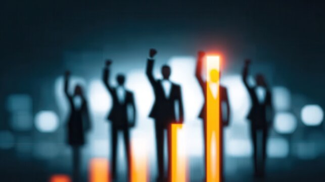 team celebrating milestones under digital success graph emphasizing motivation and recognition culture