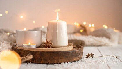 Cozy Candlelit Scene with Warm Ambiance.