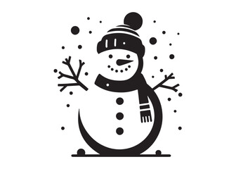 snowman logo silhouette vector, christmas snowman logo silhouette vector illustration, vector silhouette snowman, snowman logo silhouettes vector on a white background