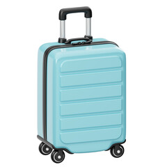 Light Blue Hard Shell Travel Luggage with Four Wheels and Telescopic Handle Perfect for Journeys and Vacations
