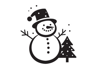snowman logo silhouette vector, christmas snowman logo silhouette vector illustration, vector silhouette snowman, snowman logo silhouettes vector on a white background
