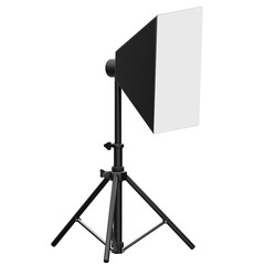 Professional Studio Lighting Equipment with Softbox on Adjustable Tripod Stand for Photography and Videography with Clean Transparent Background