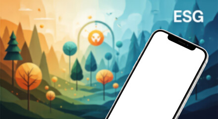 Esg investment future mobile app digital concept environmental social governance technology landscape