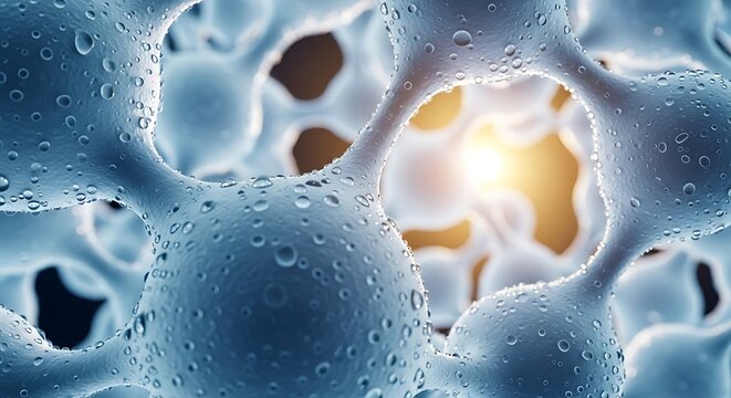 Abstract Molecular Structure with Water Droplets Close Up for Scientific and Technological Concepts - Powered by Adobe