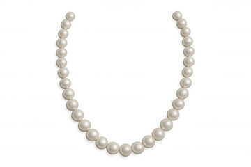 Obraz premium Pearl necklace in a classic u-shape, representing elegance, luxury, and precious jewelry, with a transparent background
