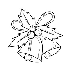 Christmas Bells Line Art Illustration