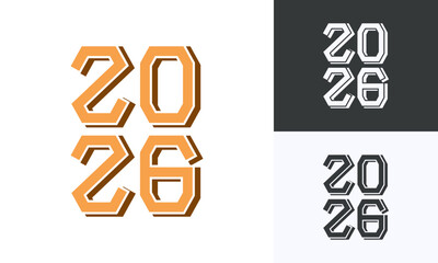 Abstract Futuristic 2026 Typography Logo, Vector Design for Trendy Branding Concept