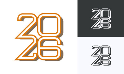 Futuristic 2026 Number Logo Vector Design for Modern Branding and Graphic Projects