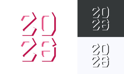 Minimalist 2026 Logo Template Vector, Clean Modern Year Number for Business and Design