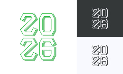 Creative 2026 Number Vector, Minimal Abstract Typography for Corporate and Design Use