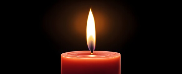 The candle wick glows with a calm and steady flame.
