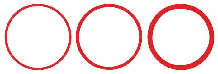 circle outline, red circle for highlighting some point, Red Circular Ring Outlines Vector Pack