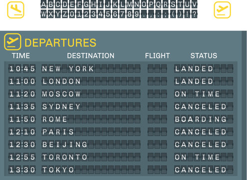 flight information board in airport