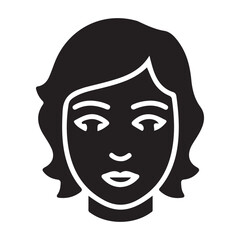 Stylized silhouette of a woman s face with short hair