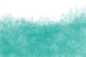 Abstract turquoise watercolor background isolated on transparent background