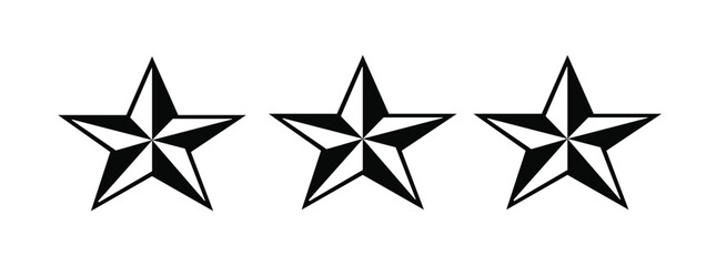 Star vector icons. Set of star symbols isolated on white background