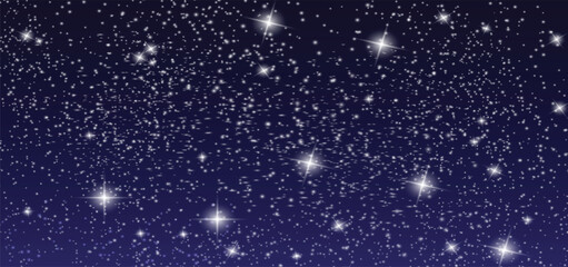 A high quality background galaxy illustration with stardust and bright shining stars illuminating the space.