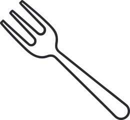 Simple Fork Outline Kitchen Utensil Vector