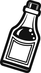 Salad Dressing Bottle Outline Condiment Vector