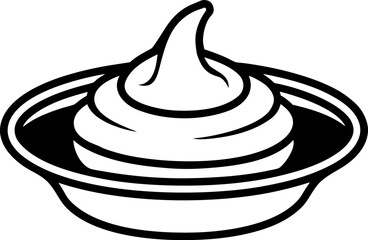 Sauce Dish Outline Small Bowl Vector