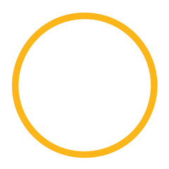 abstract round frame, yellow outline, yellow circle outline, yellow sign for highlighting point