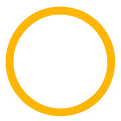abstract round frame, yellow outline, yellow circle outline, yellow sign for highlighting point