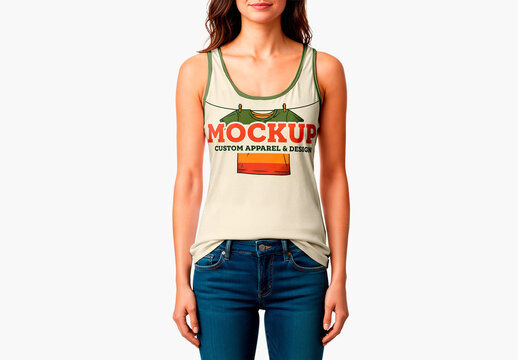 Tank Top Mockup on Woman