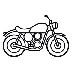 Fototapeta premium motorcycle ,hand drawn illustration outline isolated on white background