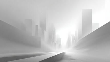 Abstract architectural forms in grayscale urban environment