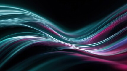 Colorful Abstract Light Trails on Dark Background