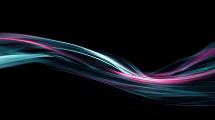 Dynamic abstract light streaks on dark background