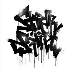 Realistic isolated graffiti word with dripping spray paint texture on white background, ideal for street art mockups and modern graphic design