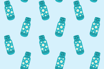 Pattern Made of Thermoses (Flat Style) 1