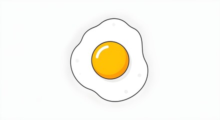 cartoon fried egg simple graphic design white background