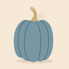 Ripe Autumn Pumpkin (Hand Drawn, Flat Style) 2