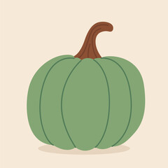 Ripe Autumn Pumpkin (Hand Drawn, Flat Style) 1