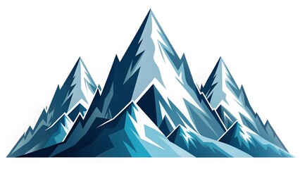 Stylized illustration of jagged snowcapped mountain range