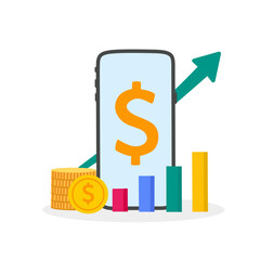 Mobile Finance Growth Concept