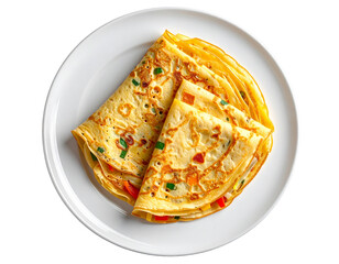 Golden Thin Crepes with Colorful Veggies in Elegant Stack isolated on transparent background PNG