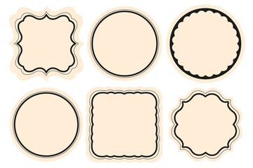 Vintage labels set with retro decorative frames