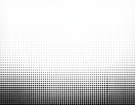 Black and white abstract pattern of dots fading from dense to sparse gradient