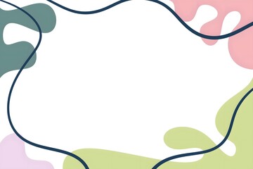 Abstract Colorful Background with Organic Shapes and Curved Lines